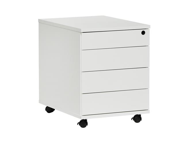 on wheels 4 drawers WHITE