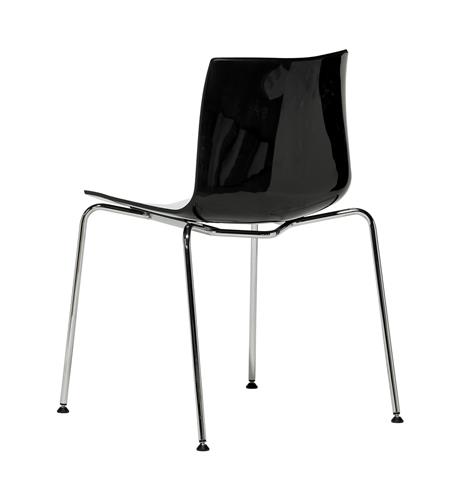 Kenson Konferens stol, sits: plast svart/vit, ben: krom.