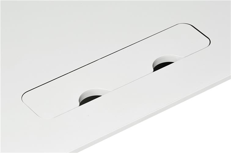 L-Shaped Right Table top white lids