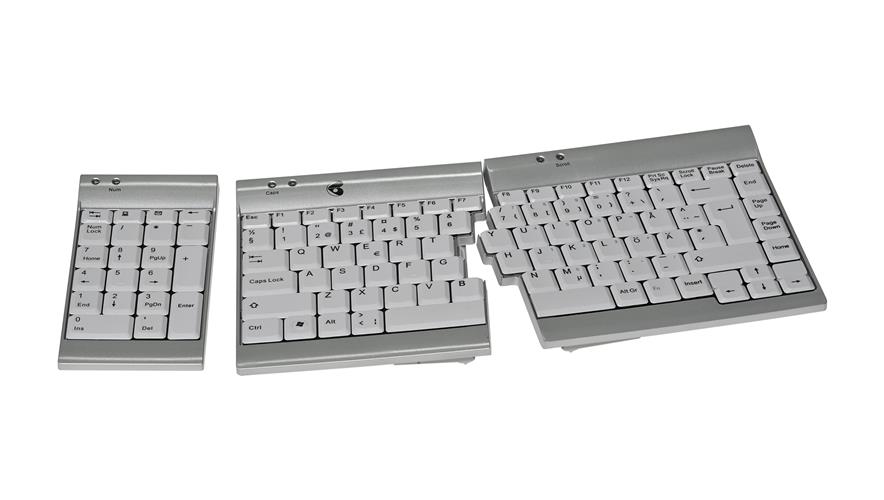 Utgått.....  Oyster Keyboard, delbart, silver, Sverige/Finland