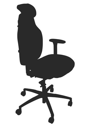 Anna1 kontorsstol tyg: special kundtyg. metall: svart.   alla tillbehör