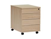 Cabinet on wheels 4 drawers BEECH