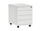 Cabinet on wheels 4 drawers WHITE