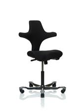 HÅG Capisco stol, tyg: fame svart,  metall: svart, gasspring 150 mm.