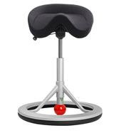 BackApp smart 2.0 sadelstol,  tyg: svart nordic wool (ull).  metall: silvergrå underrede, sitthöjd: 543-769 mm. red ball.