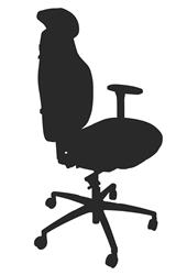 Anna1 kontorsstol  tyg: special kundtyg. metall: svart.  utan tillbehör.