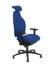 Anna kontorsstol, tyg: fighter, blå, metall: svart,  alla tillbehör