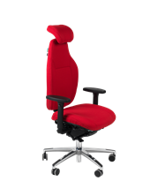 Anna1 kontorsstol, tyg: fighter röd, metall: svart,  alla tillbehör